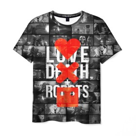 Мужская футболка 3D с принтом LOVE DEATH ROBOTS (LDR) в Петрозаводске, 100% полиэфир | прямой крой, круглый вырез горловины, длина до линии бедер | death | fantastic | future | ldr | love | love death and robots | love death robots | netflix | robots | sci fi | будущее | лдр | любовь | нетфликс | роботы | фантастика