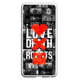 Чехол для Honor P30 с принтом LOVE DEATH ROBOTS (LDR) в Петрозаводске, Силикон | Область печати: задняя сторона чехла, без боковых панелей | death | fantastic | future | ldr | love | love death and robots | love death robots | netflix | robots | sci fi | будущее | лдр | любовь | нетфликс | роботы | фантастика