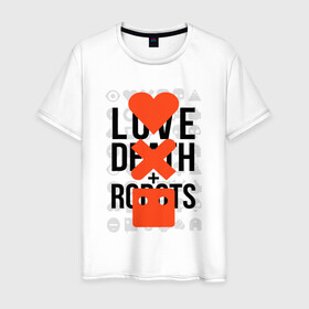 Мужская футболка хлопок с принтом LOVE DEATH ROBOTS (LDR) в Петрозаводске, 100% хлопок | прямой крой, круглый вырез горловины, длина до линии бедер, слегка спущенное плечо. | death | fantastic | future | ldr | love | love death and robots | love death robots | netflix | robots | sci fi | будущее | лдр | любовь | нетфликс | роботы | фантастика