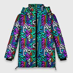 Женская зимняя куртка 3D с принтом ГРАФФИТИ в Петрозаводске, верх — 100% полиэстер; подкладка — 100% полиэстер; утеплитель — 100% полиэстер | длина ниже бедра, силуэт Оверсайз. Есть воротник-стойка, отстегивающийся капюшон и ветрозащитная планка. 

Боковые карманы с листочкой на кнопках и внутренний карман на молнии | doodling | pattern | textures | tiles | zentangle | абстракция | градиент | граффити | дудлинг | зентангл | красивые граффити | красивые картинки | паттерны | прикольные граффити | прикольные картинки | тайлы
