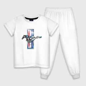 Детская пижама хлопок с принтом Ford Mustang в Петрозаводске, 100% хлопок |  брюки и футболка прямого кроя, без карманов, на брюках мягкая резинка на поясе и по низу штанин
 | 
