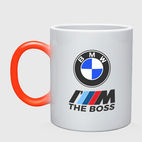Кружка хамелеон с принтом BMW BOSS | БМВ БОСС в Петрозаводске, керамика | меняет цвет при нагревании, емкость 330 мл | bmw | bmw performance | m | motorsport | performance | бмв | бэха | моторспорт