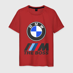 Мужская футболка хлопок с принтом BMW BOSS | БМВ БОСС в Петрозаводске, 100% хлопок | прямой крой, круглый вырез горловины, длина до линии бедер, слегка спущенное плечо. | bmw | bmw performance | m | motorsport | performance | бмв | бэха | моторспорт