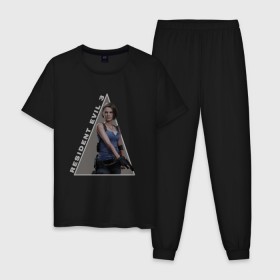 Мужская пижама хлопок с принтом Resident evil 3 в Петрозаводске, 100% хлопок | брюки и футболка прямого кроя, без карманов, на брюках мягкая резинка на поясе и по низу штанин
 | 