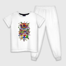Детская пижама хлопок с принтом Sonic Pixel Friends в Петрозаводске, 100% хлопок |  брюки и футболка прямого кроя, без карманов, на брюках мягкая резинка на поясе и по низу штанин
 | 8 bit | game | pixel | pixelart | sega | sonic | битный | игра | пиксели | сега | соник