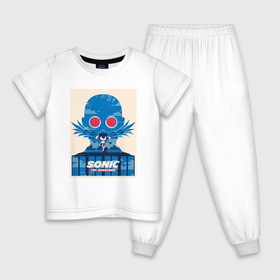 Детская пижама хлопок с принтом Sonic в Петрозаводске, 100% хлопок |  брюки и футболка прямого кроя, без карманов, на брюках мягкая резинка на поясе и по низу штанин
 | game | poster | sega | sonic | игра | постер | сега | соник