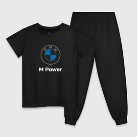 Детская пижама хлопок с принтом BMW M Power в Петрозаводске, 100% хлопок |  брюки и футболка прямого кроя, без карманов, на брюках мягкая резинка на поясе и по низу штанин
 | baern | bmw | club | drive | m | m2 | m3 | m5 | power | x5 | бмв | бумер | драйв | клуб | логотип | новая | новое лого | новый | эмблема
