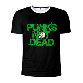 Мужская футболка 3D спортивная с принтом Punks Not Dead в Петрозаводске, 100% полиэстер с улучшенными характеристиками | приталенный силуэт, круглая горловина, широкие плечи, сужается к линии бедра | art | punk | punks not dead | rock | sons of anarchy | анархия | арт | группа | егор летов | логотип | музыка | надпись | панк | панк рок | прикольная | рок | свобода | хаос