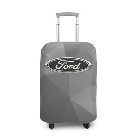 Чехол для чемодана 3D с принтом Ford ч/б в Петрозаводске, 86% полиэфир, 14% спандекс | двустороннее нанесение принта, прорези для ручек и колес | explorer | fiesta | focus | ford | gt40 | kuga | mondeo | mustang | авто | автомобиль | ам | куга | машина | мондео | мустанг | фиеста | фокус | форд