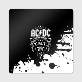 Магнит виниловый Квадрат с принтом AC/DC T.N.T. в Петрозаводске, полимерный материал с магнитным слоем | размер 9*9 см, закругленные углы | ac dc | acdc | acdc ас дс | angus | back in black | highway to hell | mckinnon | young | австралийская | ангус янг | ас дс | асдс | блюз | в форме | гитара | группа | крис слэйд | метал | молния | музыка | п | певец | рок | рок н ролл