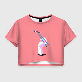 Женская футболка Crop-top 3D с принтом Не киряй в Петрозаводске, 100% полиэстер | круглая горловина, длина футболки до линии талии, рукава с отворотами | mukka | кисть | мукка | не киряй | не кури | палочки | рука | суши | три дня дождя