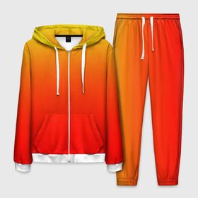 Мужской костюм 3D с принтом Оранж в Петрозаводске, 100% полиэстер | Манжеты и пояс оформлены тканевой резинкой, двухслойный капюшон со шнурком для регулировки, карманы спереди | orange | желто красный | кислотный | красно желтый | оранж | переход | текстуры | яркий