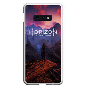 Чехол для Samsung S10E с принтом HORIZON ZERO DAWN в Петрозаводске, Силикон | Область печати: задняя сторона чехла, без боковых панелей | aloy | antasy girl | art | artwork | digital art | fantasy | horizon | horizon: zero dawn | landscape | tallneck | warrior fantasy | weapon | zero dawn