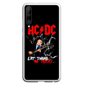 Чехол для Honor P30 с принтом AC DC let there be rock! в Петрозаводске, Силикон | Область печати: задняя сторона чехла, без боковых панелей | Тематика изображения на принте: ac dc | acdc | acdc ас дс | angus | back in black | highway to hell | mckinnon | young | австралийская | ангус янг | ас дс | асдс | блюз | в форме | гитара | группа | крис слэйд | метал | молния | музыка | п | певец | рок | рок н ролл