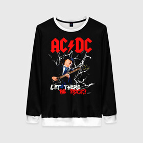 Женский свитшот 3D с принтом AC/DC let there be rock! в Петрозаводске, 100% полиэстер с мягким внутренним слоем | круглый вырез горловины, мягкая резинка на манжетах и поясе, свободная посадка по фигуре | ac dc | acdc | acdc ас дс | angus | back in black | highway to hell | mckinnon | young | австралийская | ангус янг | ас дс | асдс | блюз | в форме | гитара | группа | крис слэйд | метал | молния | музыка | п | певец | рок | рок н ролл