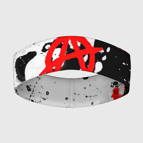 Повязка на голову 3D с принтом АНАРХИЯ в Петрозаводске,  |  | anarchy | анархия | анархо коммунизм | граффити | символ | стена | череп