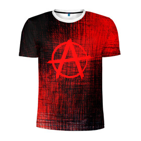 Мужская футболка 3D спортивная с принтом АНАРХИЯ в Петрозаводске, 100% полиэстер с улучшенными характеристиками | приталенный силуэт, круглая горловина, широкие плечи, сужается к линии бедра | anarchy | анархия | анархо коммунизм | граффити | символ | стена | череп