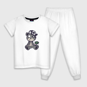 Детская пижама хлопок с принтом Крутой медведь Snoopi в Петрозаводске, 100% хлопок |  брюки и футболка прямого кроя, без карманов, на брюках мягкая резинка на поясе и по низу штанин
 | 