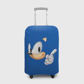 Чехол для чемодана 3D с принтом Sonic в Петрозаводске, 86% полиэфир, 14% спандекс | двустороннее нанесение принта, прорези для ручек и колес | hedgehog | sega | еж | ежик | сега | соник