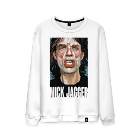 Мужской свитшот хлопок с принтом MICK JAGGER в Петрозаводске, 100% хлопок |  | mick jagger | music | rock | rolling stones | музыка | рок