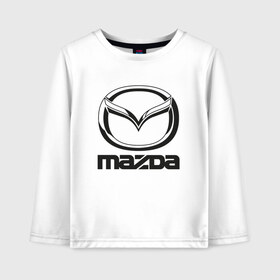 Детский лонгслив хлопок с принтом MAZDA LOGO в Петрозаводске, 100% хлопок | круглый вырез горловины, полуприлегающий силуэт, длина до линии бедер | auto | mazda | mps | sport | авто | автомобиль | автомобильные | бренд | мазда | марка | машины | мпс | спорт