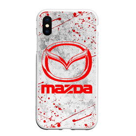 Чехол для iPhone XS Max матовый с принтом MAZDA RED LOGO в Петрозаводске, Силикон | Область печати: задняя сторона чехла, без боковых панелей | auto | mazda | mps | sport | авто | автомобиль | автомобильные | бренд | мазда | марка | машины | мпс | спорт