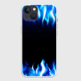Чехол для iPhone 13 с принтом Синий Огонь в Петрозаводске,  |  | абстракция | блеск | волны | дракон | дым | крутой | линии | неон | неоновый | ночь | огненный | огни | огонь | пламя | свет | синий | сияние | яркий