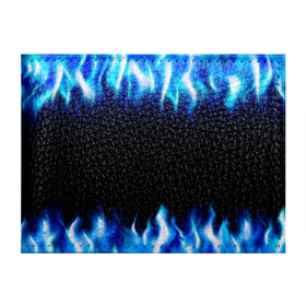 Обложка для студенческого билета с принтом Синий Огонь в Петрозаводске, натуральная кожа | Размер: 11*8 см; Печать на всей внешней стороне | Тематика изображения на принте: абстракция | блеск | волны | дракон | дым | крутой | линии | неон | неоновый | ночь | огненный | огни | огонь | пламя | свет | синий | сияние | яркий