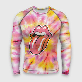 Мужской рашгард 3D с принтом Rolling Stones tie dye в Петрозаводске,  |  | mick jagger | music | rock | rolling stones | музыка | рок