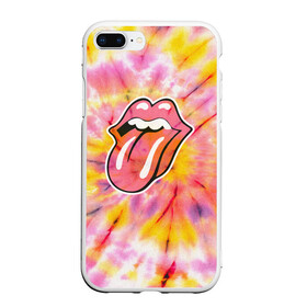 Чехол для iPhone 7Plus/8 Plus матовый с принтом Rolling Stones tie-dye в Петрозаводске, Силикон | Область печати: задняя сторона чехла, без боковых панелей | Тематика изображения на принте: mick jagger | music | rock | rolling stones | музыка | рок