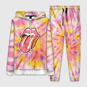 Женский костюм 3D с принтом Rolling Stones tie dye в Петрозаводске,  |  | Тематика изображения на принте: mick jagger | music | rock | rolling stones | музыка | рок