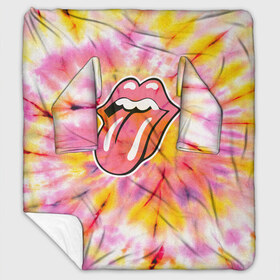 Плед с рукавами с принтом Rolling Stones tie-dye в Петрозаводске, 100% полиэстер | Закругленные углы, все края обработаны. Ткань не мнется и не растягивается. Размер 170*145 | mick jagger | music | rock | rolling stones | музыка | рок