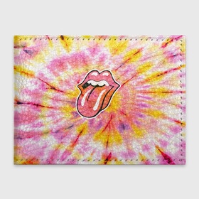 Обложка для студенческого билета с принтом Rolling Stones tie dye в Петрозаводске, натуральная кожа | Размер: 11*8 см; Печать на всей внешней стороне | Тематика изображения на принте: mick jagger | music | rock | rolling stones | музыка | рок