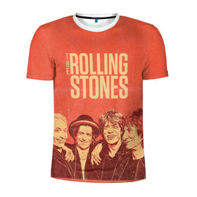 Мужская футболка 3D спортивная с принтом The Rolling Stones в Петрозаводске, 100% полиэстер с улучшенными характеристиками | приталенный силуэт, круглая горловина, широкие плечи, сужается к линии бедра | mick jagger | music | rock | rolling stones | музыка | рок