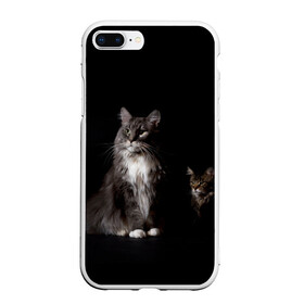 Чехол для iPhone 7Plus/8 Plus матовый с принтом Котики в Петрозаводске, Силикон | Область печати: задняя сторона чехла, без боковых панелей | Тематика изображения на принте: animal | animals | beast | black | cat | kitten | животное | животные | зверек | зверь | кот | котейка | котенок | котики | котэ | кошка | кошки | мейн кун | черная