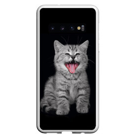Чехол для Samsung Galaxy S10 с принтом Котенок в Петрозаводске, Силикон | Область печати: задняя сторона чехла, без боковых панелей | Тематика изображения на принте: animal | animals | beast | black | cat | kitten | животное | животные | зверек | зверь | кот | котейка | котенок | котики | котэ | кошка | кошки | черная