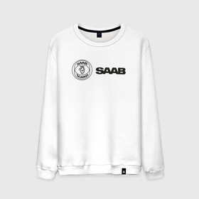 Мужской свитшот хлопок с принтом Saab Black Logo в Петрозаводске, 100% хлопок |  | auto | saab | scania | авто | автомобиль | ам | машина | сааб
