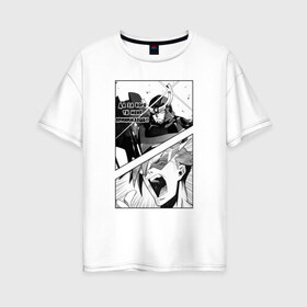 Женская футболка хлопок Oversize с принтом Gurren lagann в Петрозаводске, 100% хлопок | свободный крой, круглый ворот, спущенный рукав, длина до линии бедер
 | anime | gurren lagann | manga. | аниме | гуррен лаганн | манга