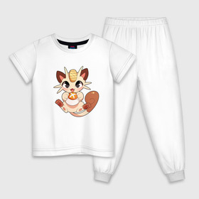 Детская пижама хлопок с принтом Мяут в Петрозаводске, 100% хлопок |  брюки и футболка прямого кроя, без карманов, на брюках мягкая резинка на поясе и по низу штанин
 | Тематика изображения на принте: аниме | мяут | покемон