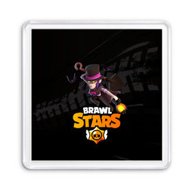 Магнит 55*55 с принтом Brawl stars Mortis Мортис в Петрозаводске, Пластик | Размер: 65*65 мм; Размер печати: 55*55 мм | brawl | brawl stars | brawlstars | brawl_stars | jessie | mortis | бравл | бравлстарс | ворон | мортис