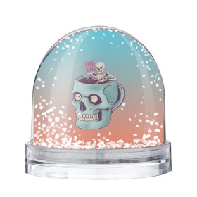 Снежный шар с принтом Good Viber в Петрозаводске, Пластик | Изображение внутри шара печатается на глянцевой фотобумаге с двух сторон | good vibes | horror | кофе | кружка | напиток | психоделика | пятница 13 | скелет | ужасы | хэллоуин | череп