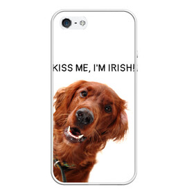 Чехол для iPhone 5/5S матовый с принтом Ирландский сеттер в Петрозаводске, Силикон | Область печати: задняя сторона чехла, без боковых панелей | Тематика изображения на принте: irish | kiss me | kiss me im irish | ирландец | ирландия | ирландский | ирландский сеттер | красный сеттер | поцелуй меня я ирландец | рыжий сеттер | сеттер