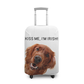 Чехол для чемодана 3D с принтом Ирландский сеттер в Петрозаводске, 86% полиэфир, 14% спандекс | двустороннее нанесение принта, прорези для ручек и колес | Тематика изображения на принте: irish | kiss me | kiss me im irish | ирландец | ирландия | ирландский | ирландский сеттер | красный сеттер | поцелуй меня я ирландец | рыжий сеттер | сеттер
