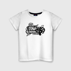 Детская футболка хлопок с принтом Enduro в Петрозаводске, 100% хлопок | круглый вырез горловины, полуприлегающий силуэт, длина до линии бедер | enduro | ktm | moto | motocycle | sportmotorcycle | ктм | мото | мотоспорт