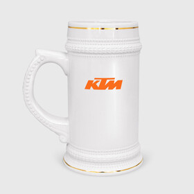 Кружка пивная с принтом KTM | КТМ Лого в Петрозаводске,  керамика (Материал выдерживает высокую температуру, стоит избегать резкого перепада температур) |  объем 630 мл | enduro | ktm | moto | motocycle | sportmotorcycle | ктм | мото | мотоспорт