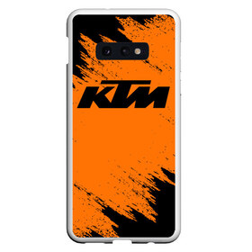 Чехол для Samsung S10E с принтом KTM в Петрозаводске, Силикон | Область печати: задняя сторона чехла, без боковых панелей | enduro | ktm | moto | motocycle | sportmotorcycle | ктм | мото | мотоспорт