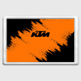 Магнит 45*70 с принтом KTM в Петрозаводске, Пластик | Размер: 78*52 мм; Размер печати: 70*45 | Тематика изображения на принте: enduro | ktm | moto | motocycle | sportmotorcycle | ктм | мото | мотоспорт