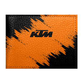 Обложка для студенческого билета с принтом KTM в Петрозаводске, натуральная кожа | Размер: 11*8 см; Печать на всей внешней стороне | enduro | ktm | moto | motocycle | sportmotorcycle | ктм | мото | мотоспорт
