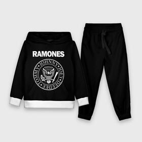 Детский костюм 3D (с толстовкой) с принтом RAMONES | РАМОНЕС в Петрозаводске,  |  | america | ramones | rock | usa | америка | джонни рамон | джоуи рамон | ди ди рамон | клем бурк | кристофер уорд | марки рамон | рамоунз | ричи рамон | рок | сша | томми рамон