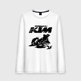 Мужской лонгслив хлопок с принтом KTM в Петрозаводске, 100% хлопок |  | enduro | ktm | moto | motocycle | sportmotorcycle | ктм | мото | мотоспорт